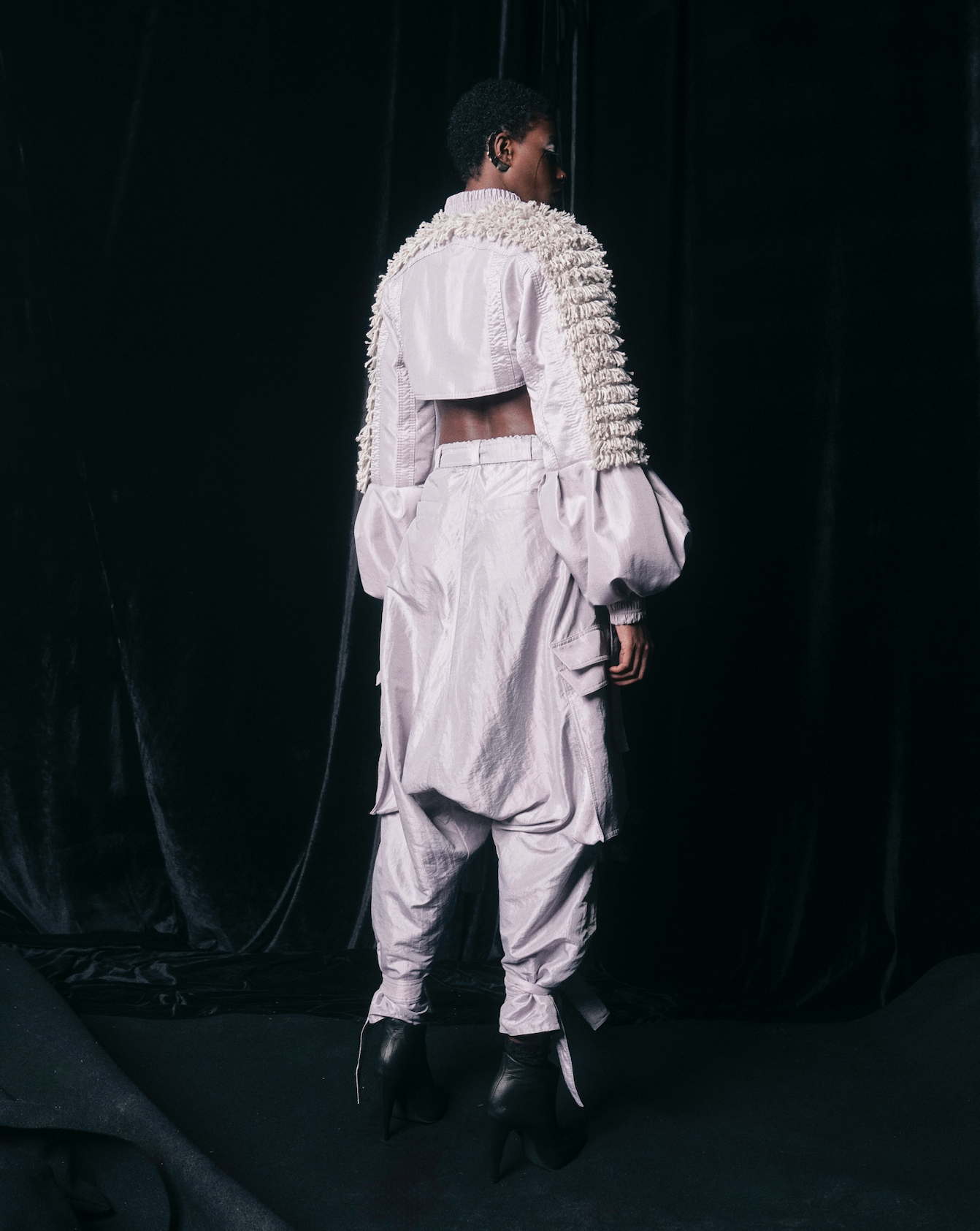 CROP JACKET GLOBO LAVANDA