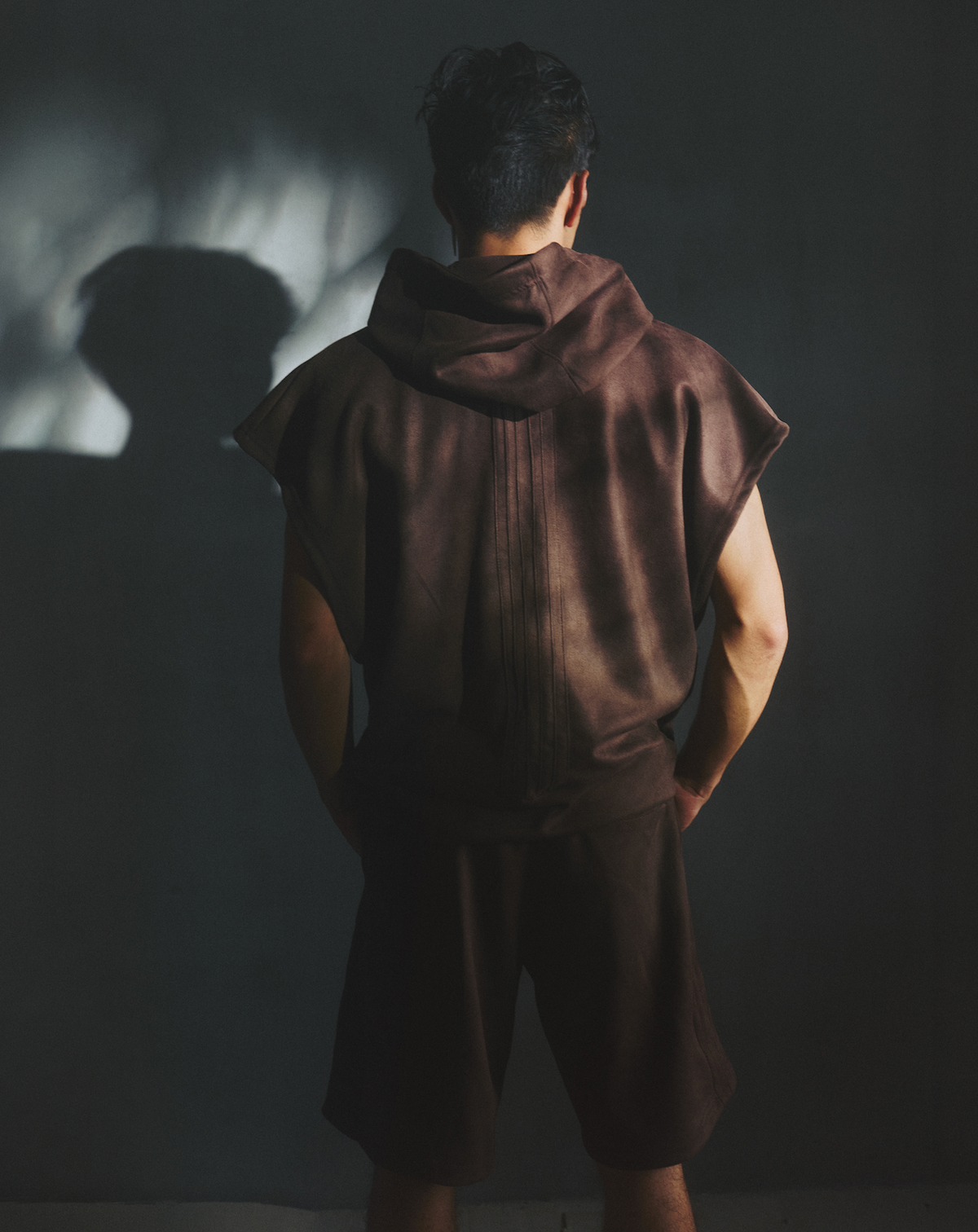 SUEDE HOODED VEST