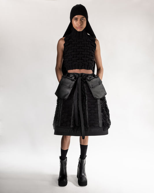 FEATHER CAMPO SKIRT