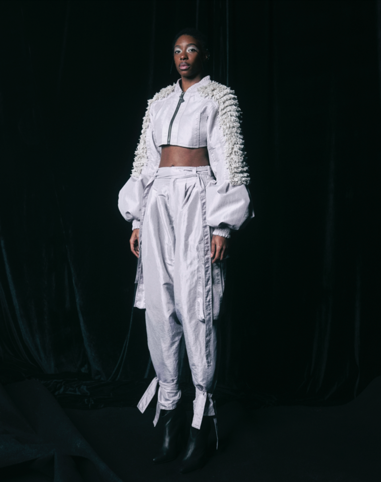 CROP JACKET GLOBO LAVANDA