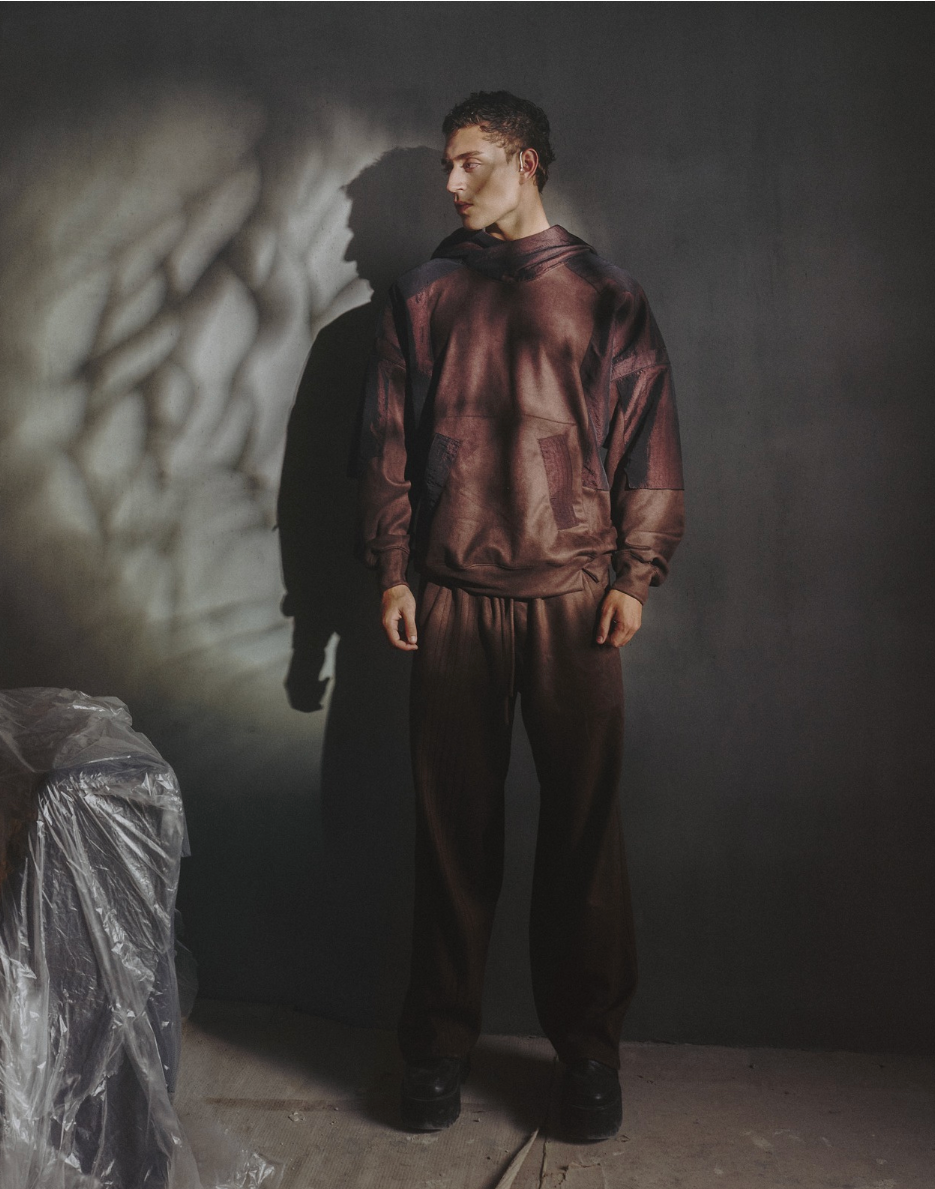 SUEDE HOODIE