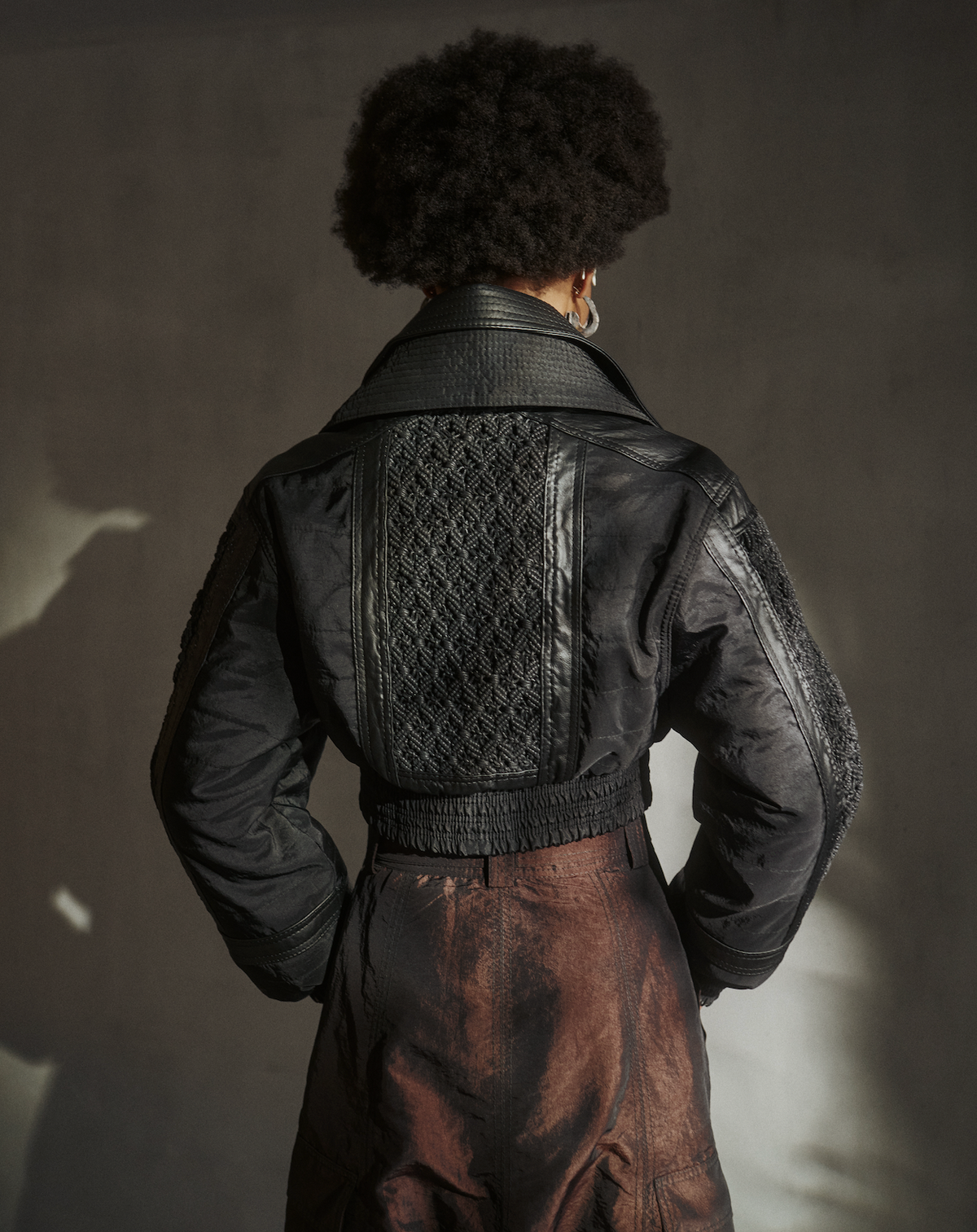 CROP JACKET MACRAME DOUBLE NECK