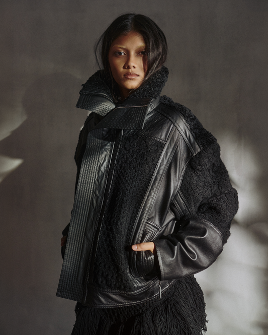 MAXI JACKET HIGH NECK KNITTED