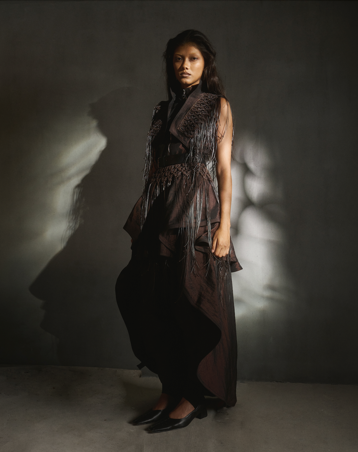 ABEJA RUFFLE DRESS MACRAMÉ